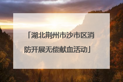 湖北荆州市沙市区消防开展无偿献血活动
