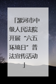 漯河市中级人民法院开展“六五环境日”普法宣传活动