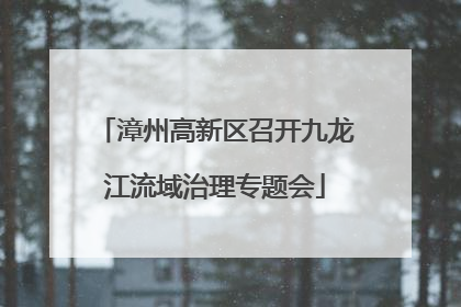漳州高新区召开九龙江流域治理专题会