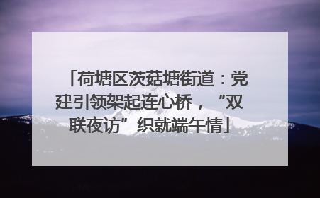 荷塘区茨菇塘街道：党建引领架起连心桥，“双联夜访”织就端午情