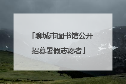 聊城市图书馆公开招募暑假志愿者