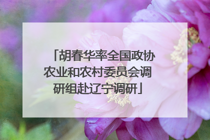 胡春华率全国政协农业和农村委员会调研组赴辽宁调研