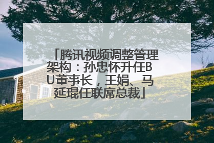 腾讯视频调整管理架构：孙忠怀升任BU董事长，王娟、马延琨任联席总裁