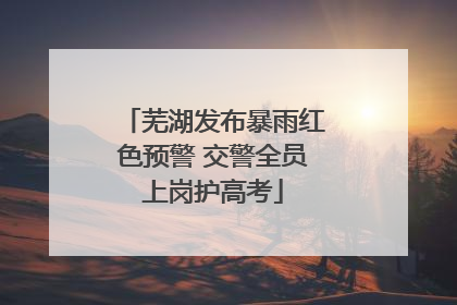 芜湖发布暴雨红色预警 交警全员上岗护高考