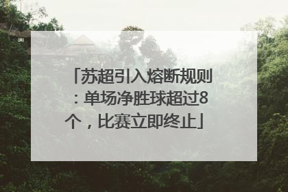 苏超引入熔断规则：单场净胜球超过8个，比赛立即终止