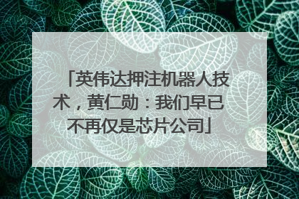 英伟达押注机器人技术，黄仁勋：我们早已不再仅是芯片公司