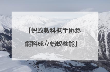 蚂蚁数科携手协鑫能科成立蚂蚁鑫能