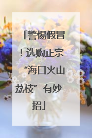 警惕假冒！选购正宗“海口火山荔枝”有妙招