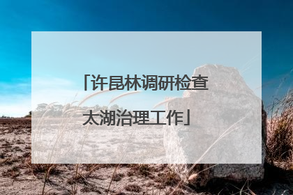 许昆林调研检查太湖治理工作