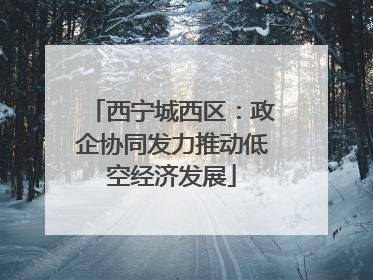西宁城西区：政企协同发力推动低空经济发展
