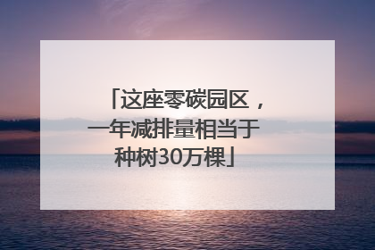 这座零碳园区，一年减排量相当于种树30万棵