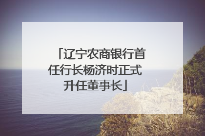 辽宁农商银行首任行长杨济时正式升任董事长