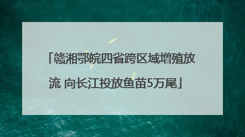 赣湘鄂皖四省跨区域增殖放流 向长江投放鱼苗5万尾