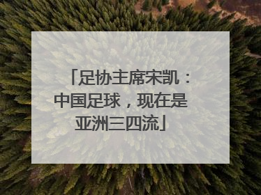 足协主席宋凯：中国足球，现在是亚洲三四流