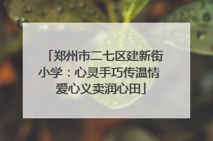 郑州市二七区建新街小学：心灵手巧传温情 爱心义卖润心田