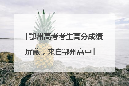 鄂州高考考生高分成绩屏蔽，来自鄂州高中