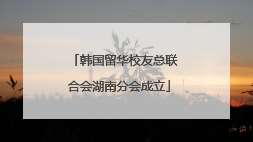 韩国留华校友总联合会湖南分会成立