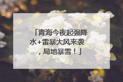 青海今夜起强降水+雷暴大风来袭，局地暴雪！