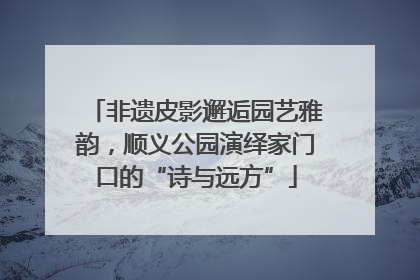 非遗皮影邂逅园艺雅韵，顺义公园演绎家门口的“诗与远方”