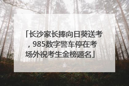 长沙家长捧向日葵送考，985数字警车停在考场外祝考生金榜题名