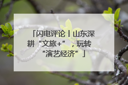 闪电评论丨山东深耕“文旅+”，玩转“演艺经济”