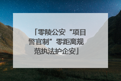 零陵公安“项目警官制”零距离规范执法护企安