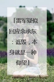 雷军疑似回应余承东：诋毁，本身就是一种仰望