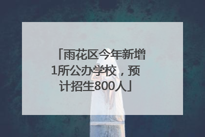 雨花区今年新增1所公办学校，预计招生800人
