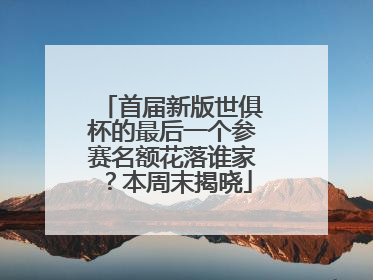 首届新版世俱杯的最后一个参赛名额花落谁家？本周末揭晓