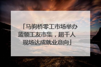 马驹桥零工市场举办蓝领工友市集，超千人现场达成就业意向