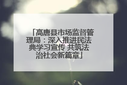 高唐县市场监督管理局：深入推进民法典学习宣传 共筑法治社会新篇章