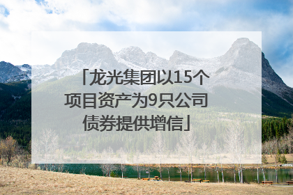 龙光集团以15个项目资产为9只公司债券提供增信