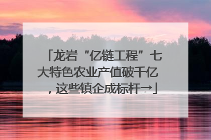 龙岩“亿链工程”七大特色农业产值破千亿，这些镇企成标杆→