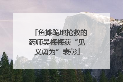 鱼摊跪地抢救的药师吴梅梅获“见义勇为”表彰