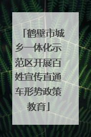 鹤壁市城乡一体化示范区开展百姓宣传直通车形势政策教育