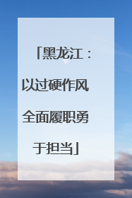 黑龙江：以过硬作风全面履职勇于担当