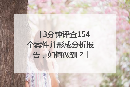 3分钟评查154个案件并形成分析报告，如何做到？