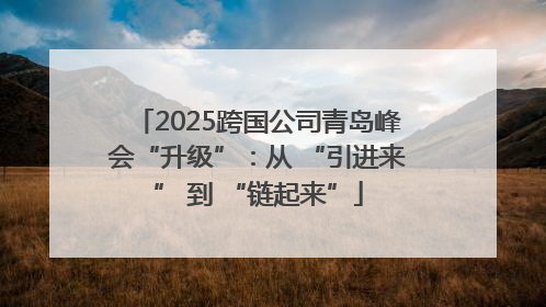 2025跨国公司青岛峰会“升级”：从 “引进来” 到 “链起来”