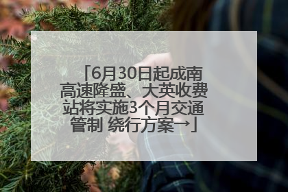 6月30日起成南高速隆盛、大英收费站将实施3个月交通管制 绕行方案→