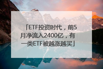 ETF投资时代，前5月净流入2400亿，有一类ETF被越涨越买